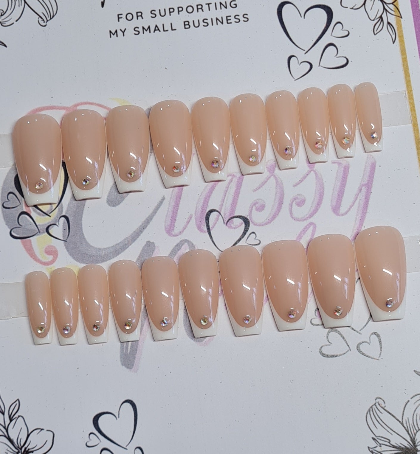 Platinum Press On Nails Set #02 MEDIUM
