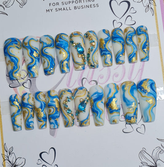 Luxury (A) Press On Nails Set #02 LONG