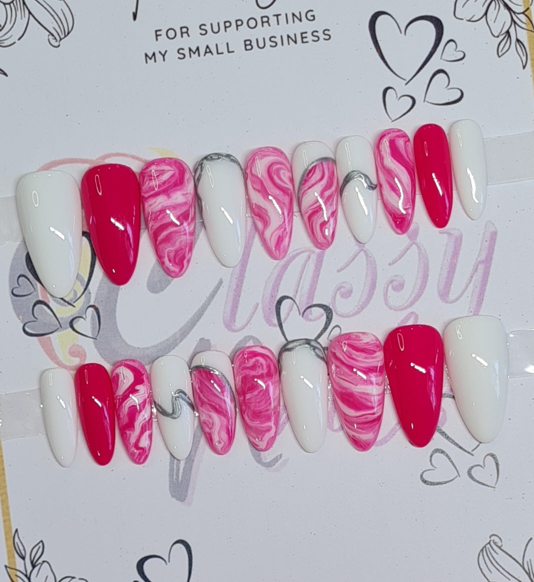 Classic Press On Nails Set #01 MEDIUM
