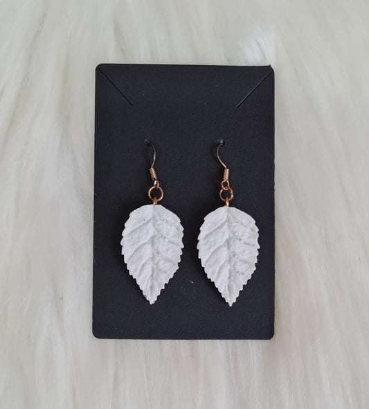 Earring #01 - White Leaf Earrings (Small)