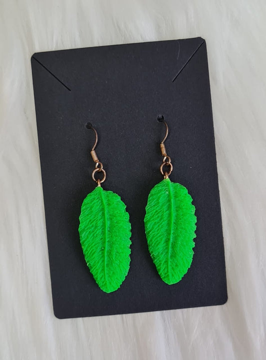 Earring #12 - Neon Green Feather Earrings