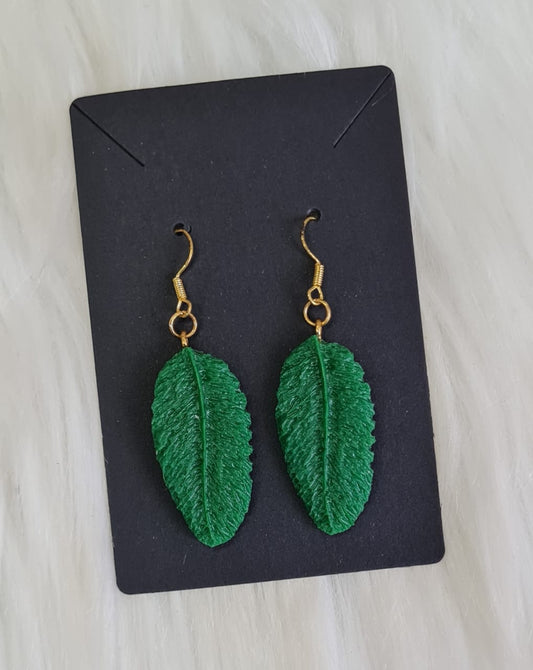 Earring #13 - Green Feather Earrings