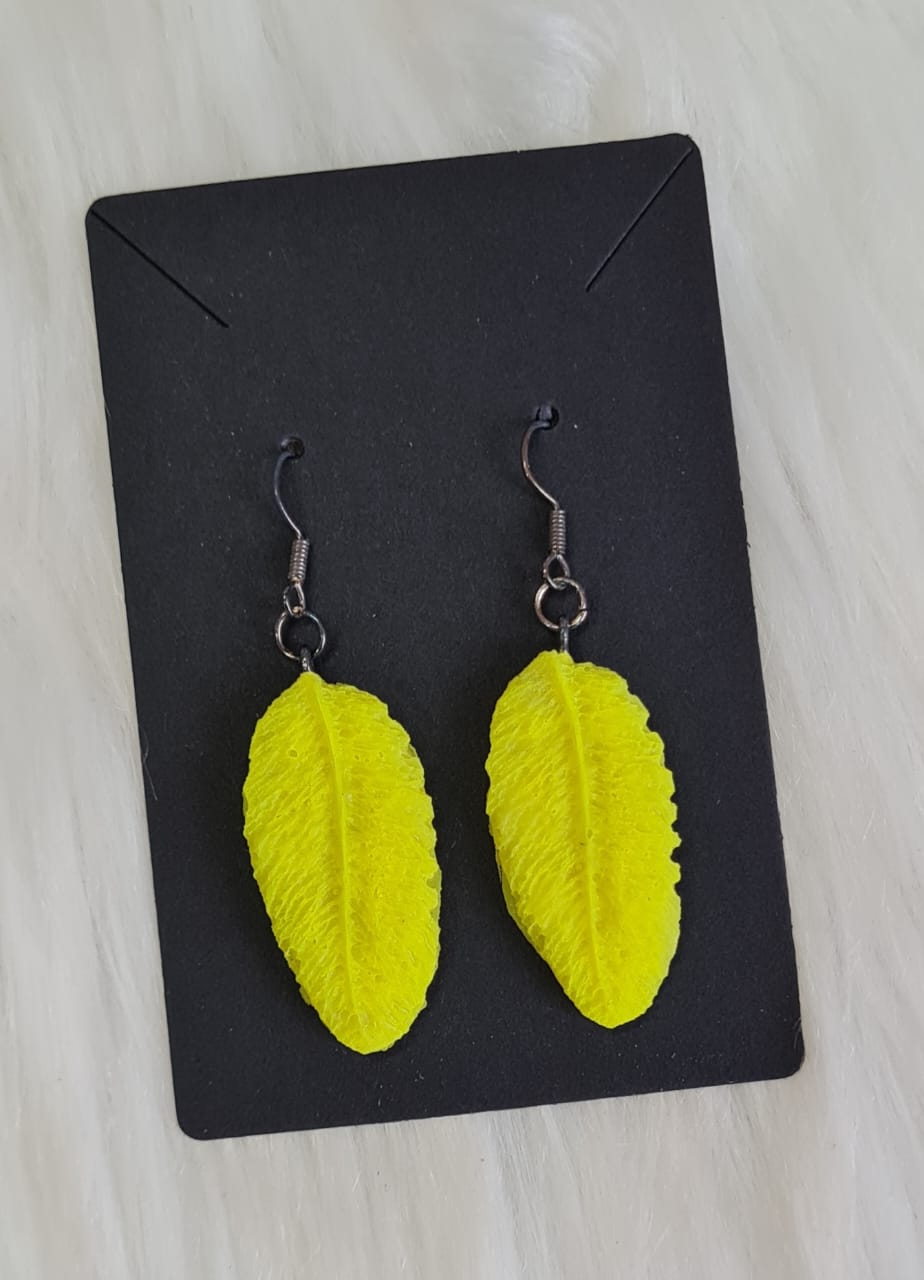 Earring #15 - Yellow Feather Earrings