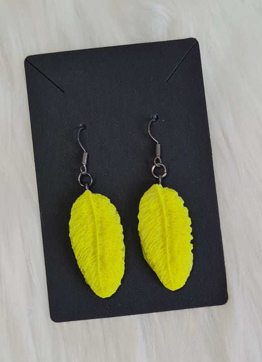 Earring #15 - Yellow Feather Earrings