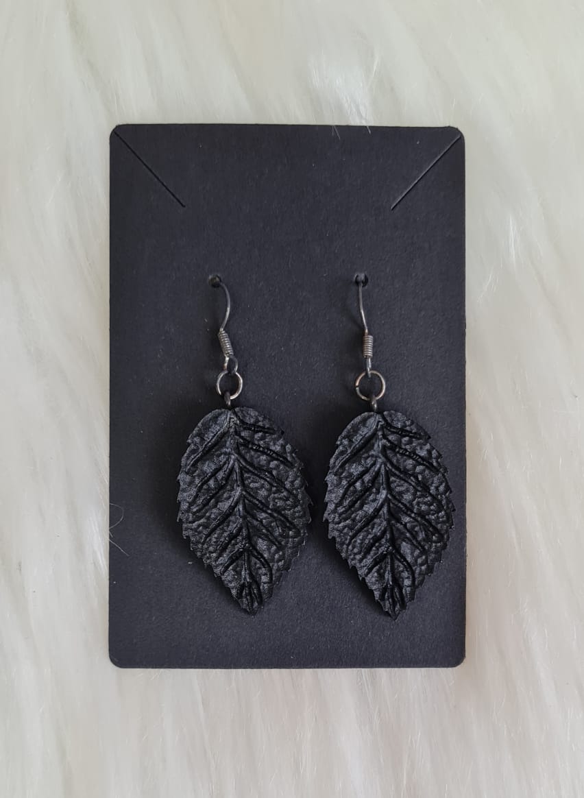 Earring #02 - Black Leaf Earrings