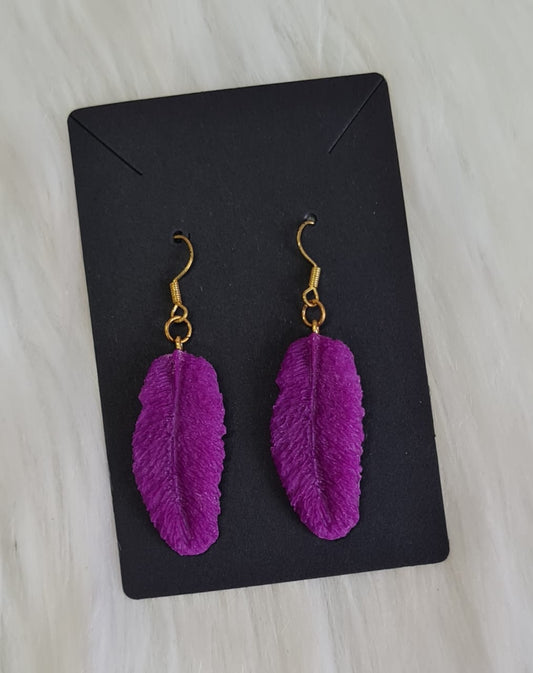 Earring #20 - Purple Feather Earrings