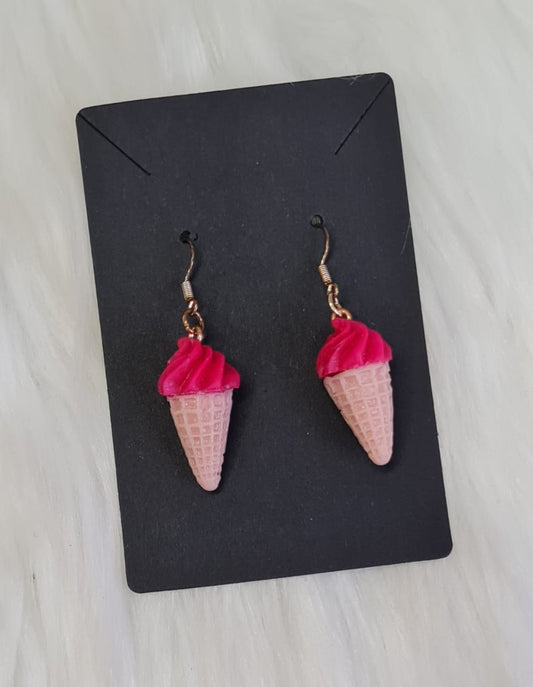 Earring #23 - Pink Strawberry Ice-Cream Earrings