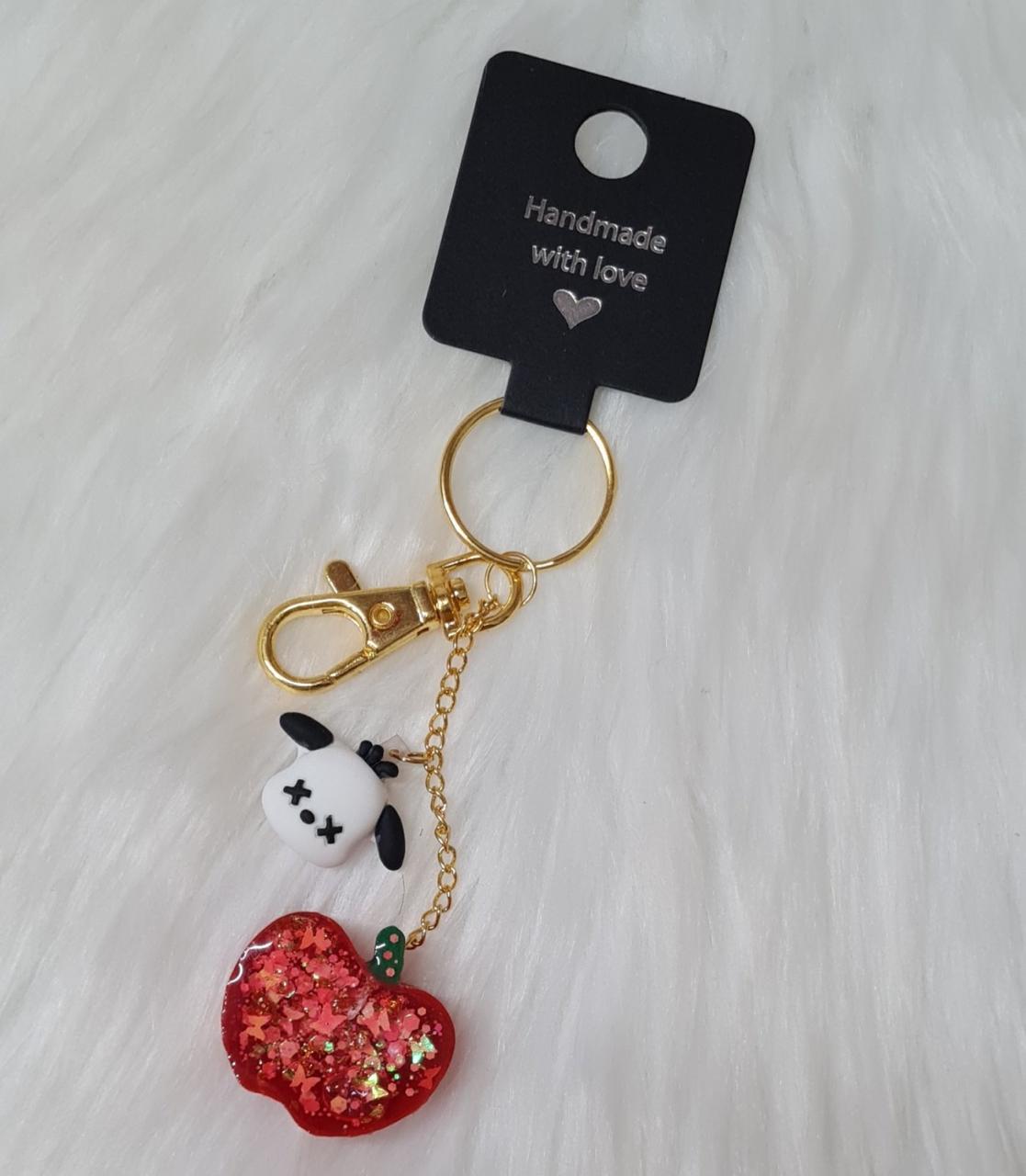 Handmade Keychain #14 - Red Apple Keychain