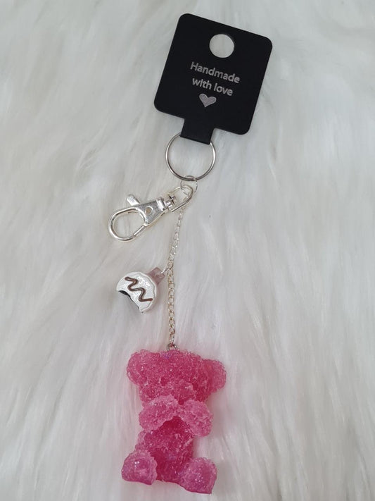 Handmade Keychain #04 - Pink Teddy Bear Keychain