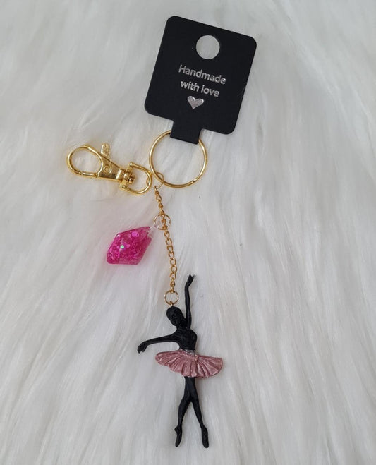 Handmade Keychain #05 - Pink Ballerina Keychain