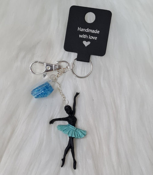 Handmade Keychain #06 - Blue Ballerina Keychain