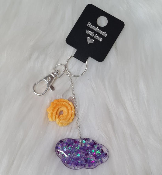 Handmade Keychain #07 - Purple Cloud Keychain