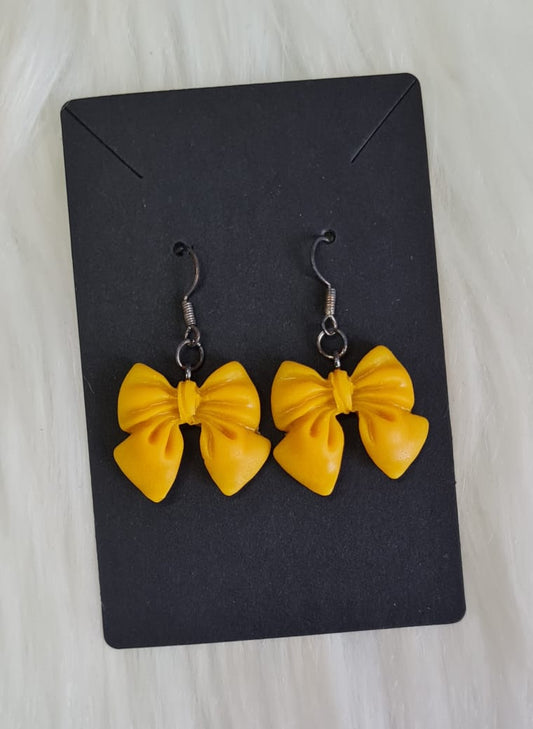 Earring #11 - Yellow Bow Earrings