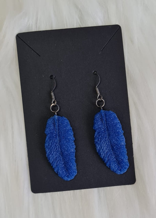 Earring #14 - Blue Feather Earrings