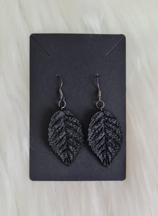 Earring #02 - Black Leaf Earrings