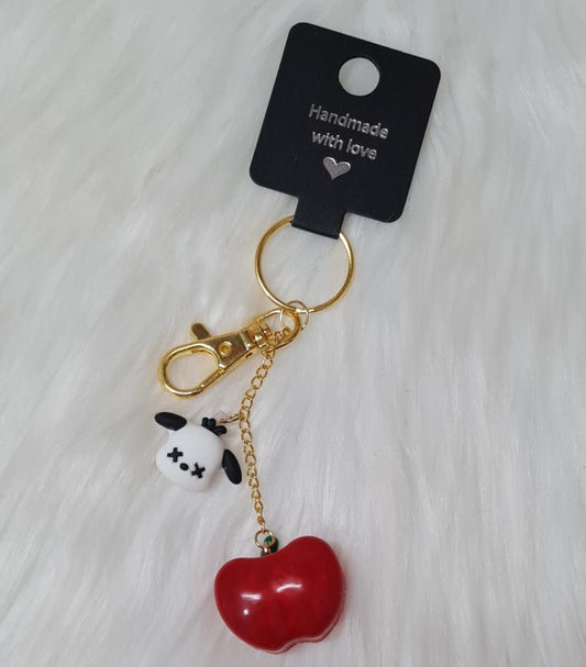 Handmade Keychain #14 - Red Apple Keychain