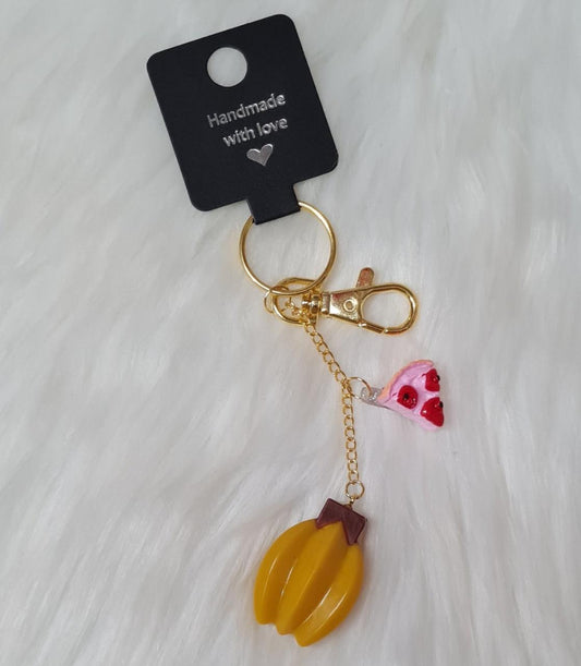 Handmade Keychain #16 - Yellow Banana Keychain