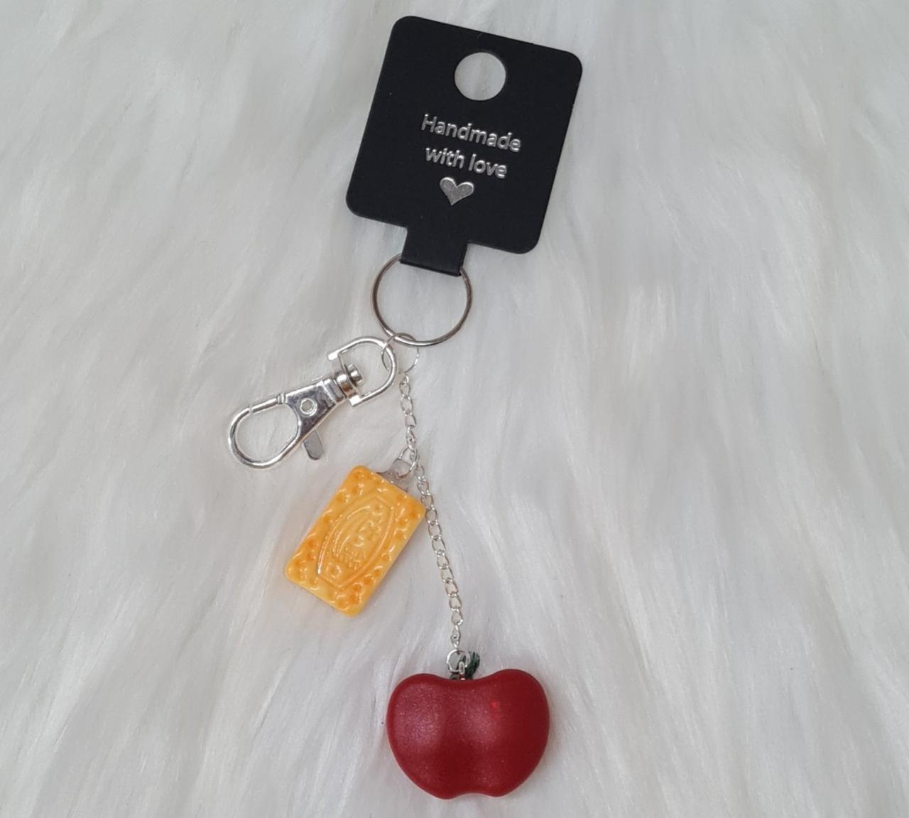 Handmade Keychain #15 - Red Apple Keychain