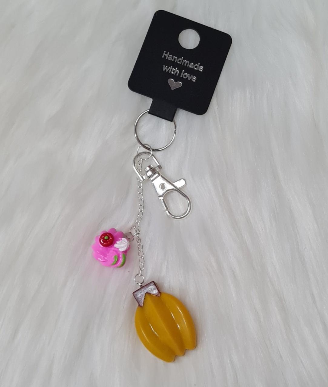 Handmade Keychain #18 - Yellow Banana Keychain