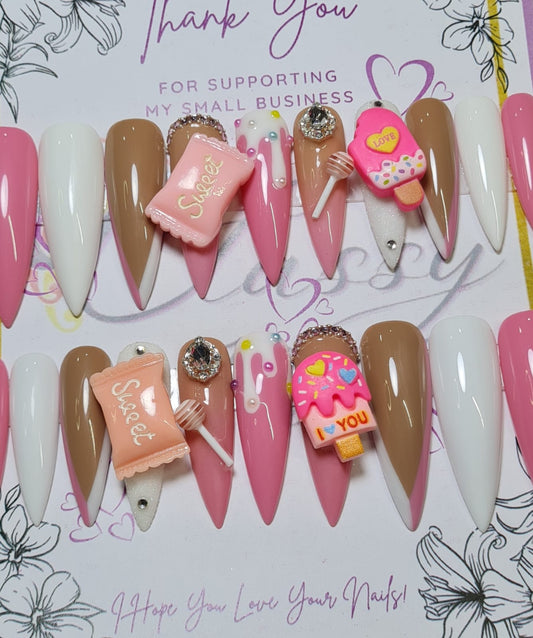 Luxury (B) Press On Nails Set #02 X-LONG